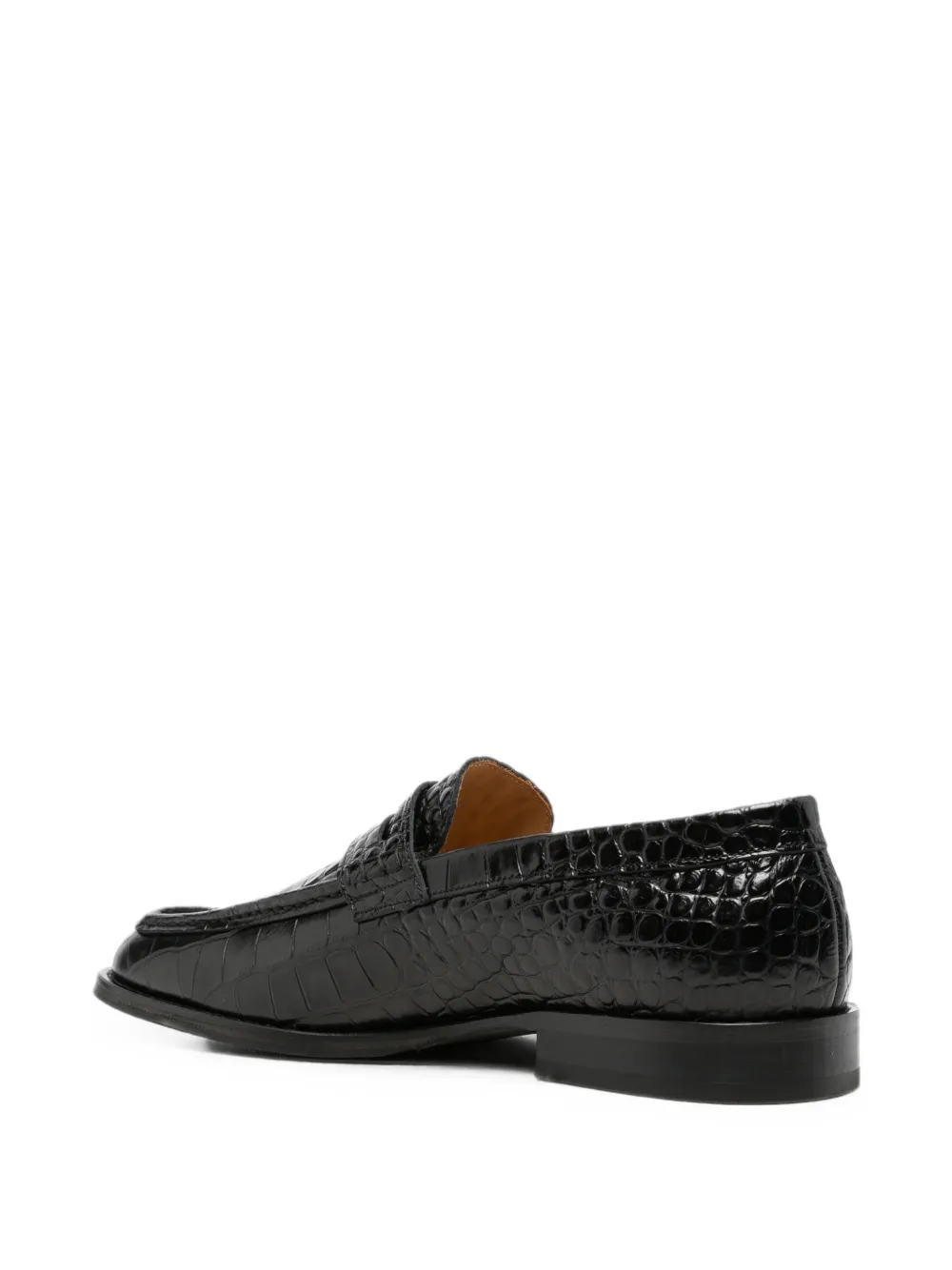 OUR LEGACY croc-effect leather loafers Zwart