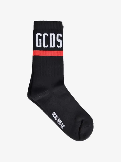 GCDS logo-intarsia striped socks