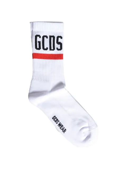GCDS logo-intarsia striped socks