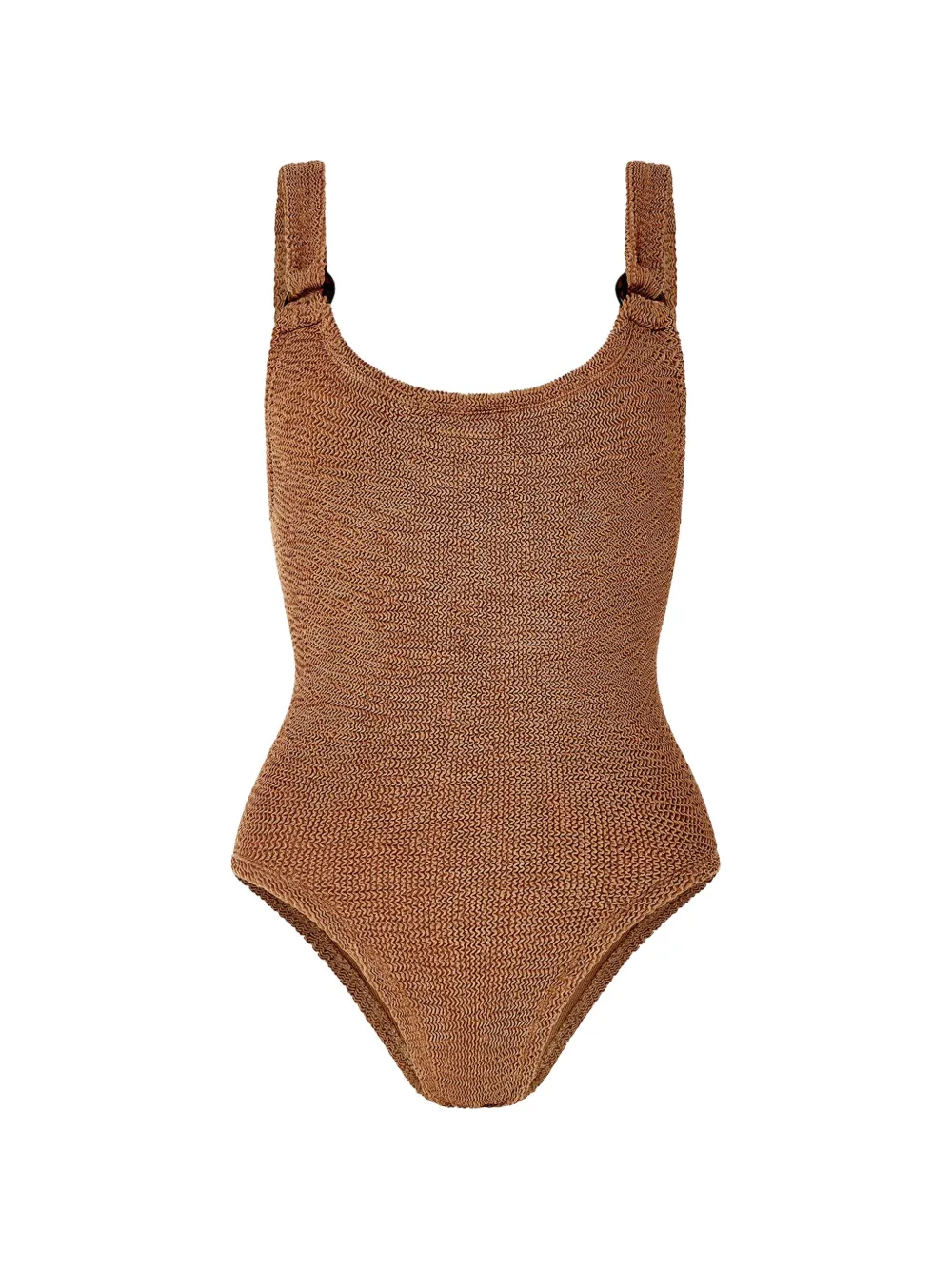 Hunza G Costume da bagno Domino con anello - Marrone