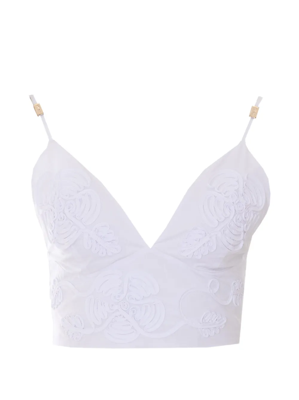 LIU JO lower-embroidered top - Weiß