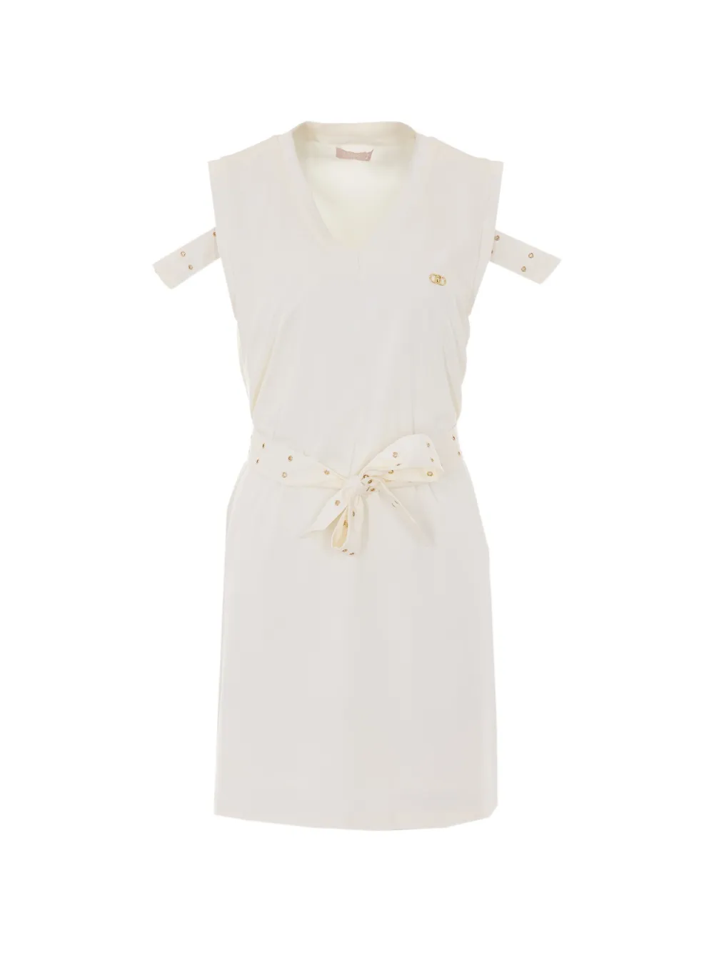 LIU JO logo-appliqué midi dress - Nude