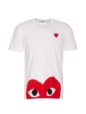 Comme Des Garçons Play heart-print Cotton T-shirt | White