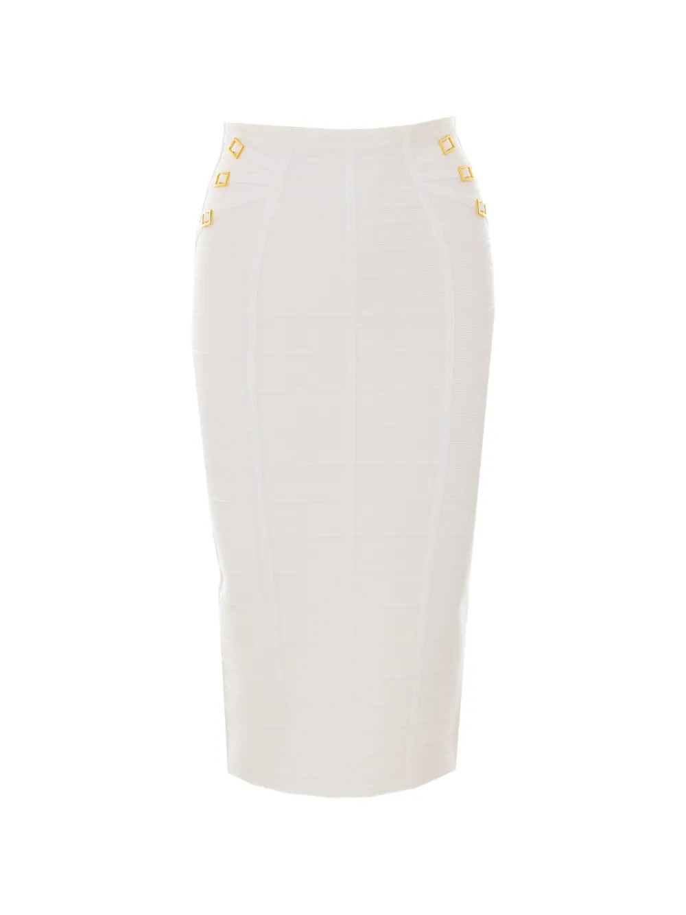 Elisabetta Franchi buckle-embellishment midi skirt - Bianco