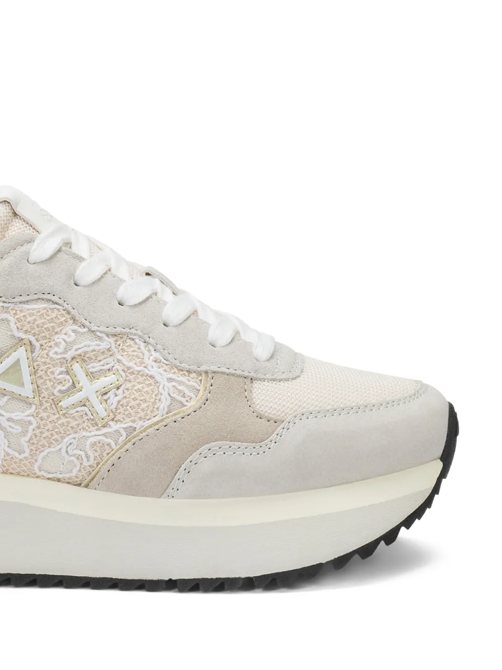 Sun68 Big Ally Flower lace-appliqué sneakers Beige