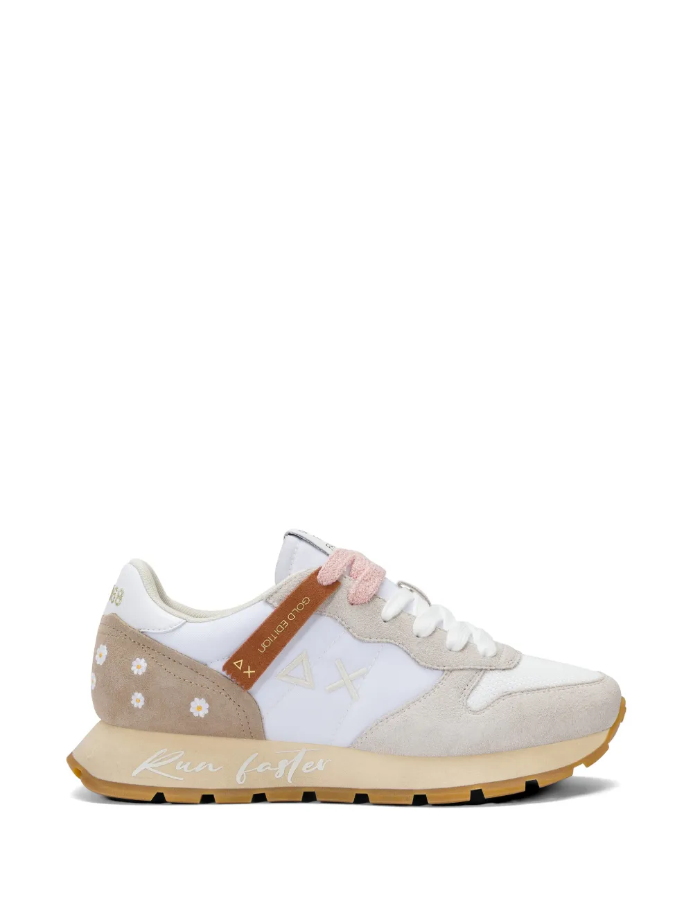 Sun68 Ally floral-embroidered sneakers - Bianco