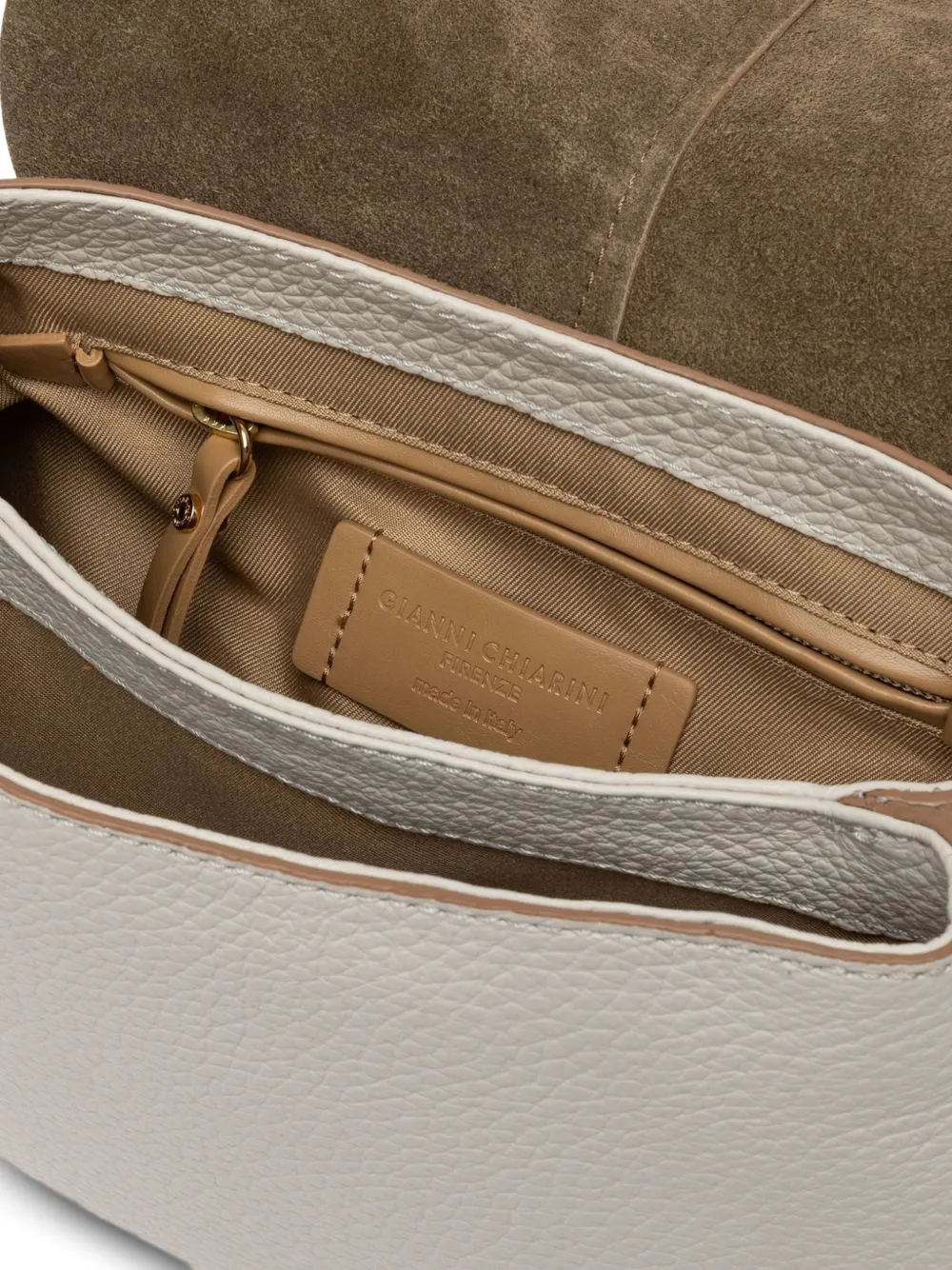 GIANNI CHIARINI Helena leren schoudertas Wit