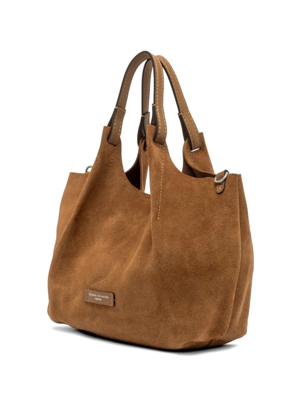 GIANNI CHIARINI Dua suède leren schoudertas Beige