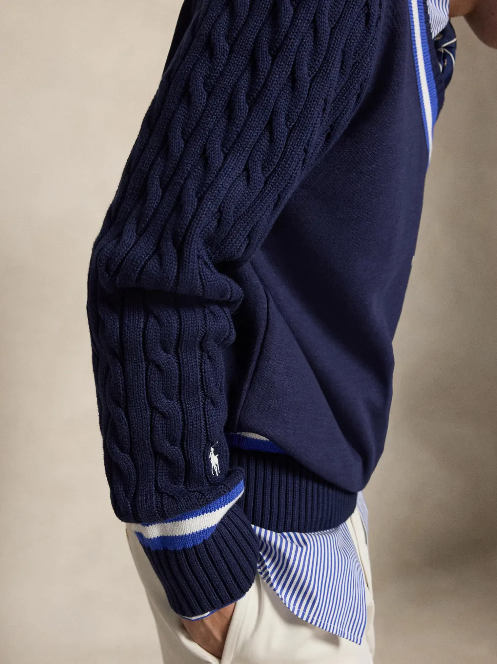 Polo Ralph Lauren Wimbledon kabelgebreide trui Blauw