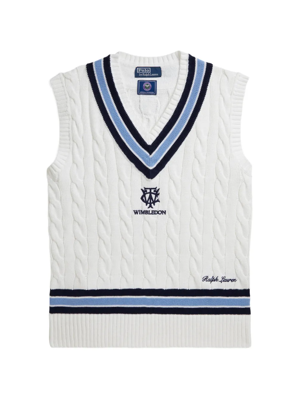 Polo Ralph Lauren Gilet Wimbledon in maglia - Bianco