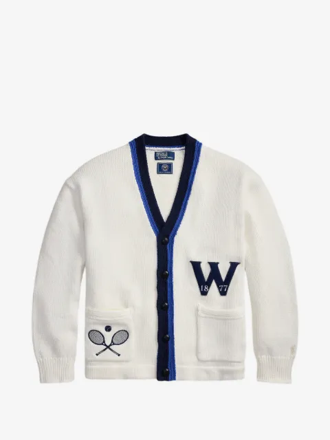 Polo Ralph Lauren x Wimbledon 2026 striped patch cotton cardigan