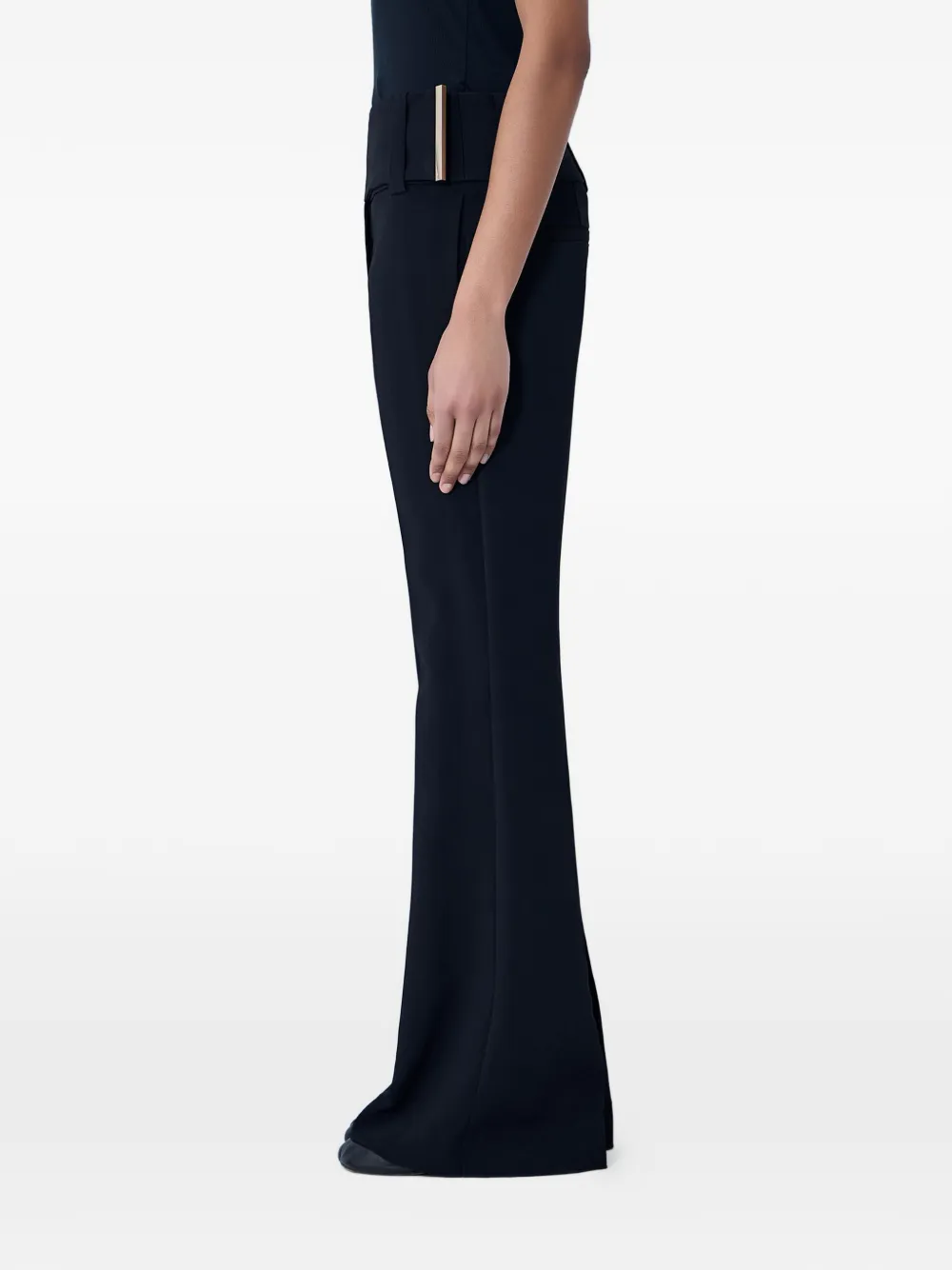 Sportmax High waist flared broek Zwart