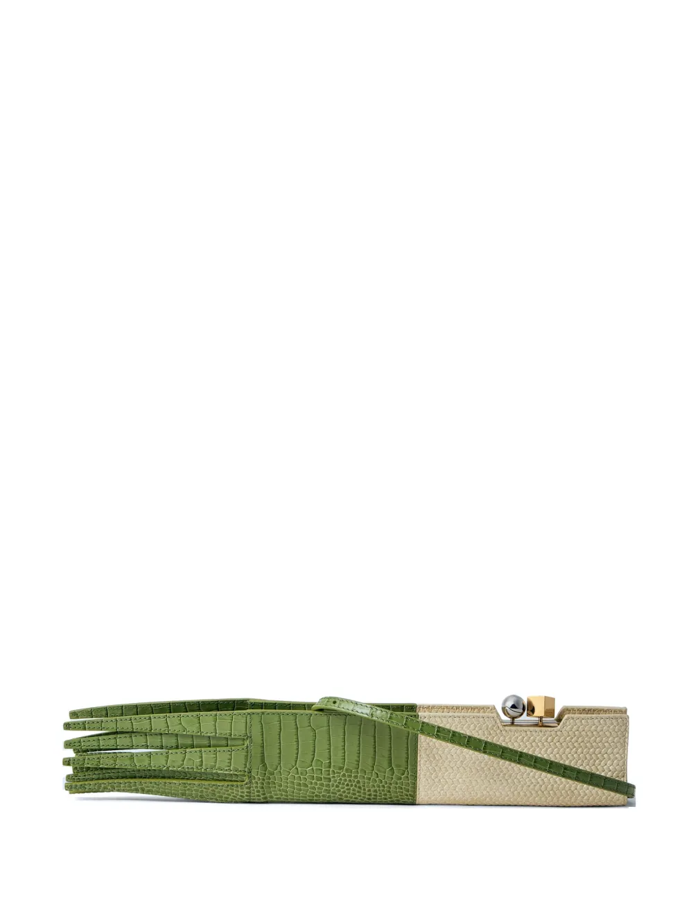 Jacquemus The Poireau leather clutch bag - Verde