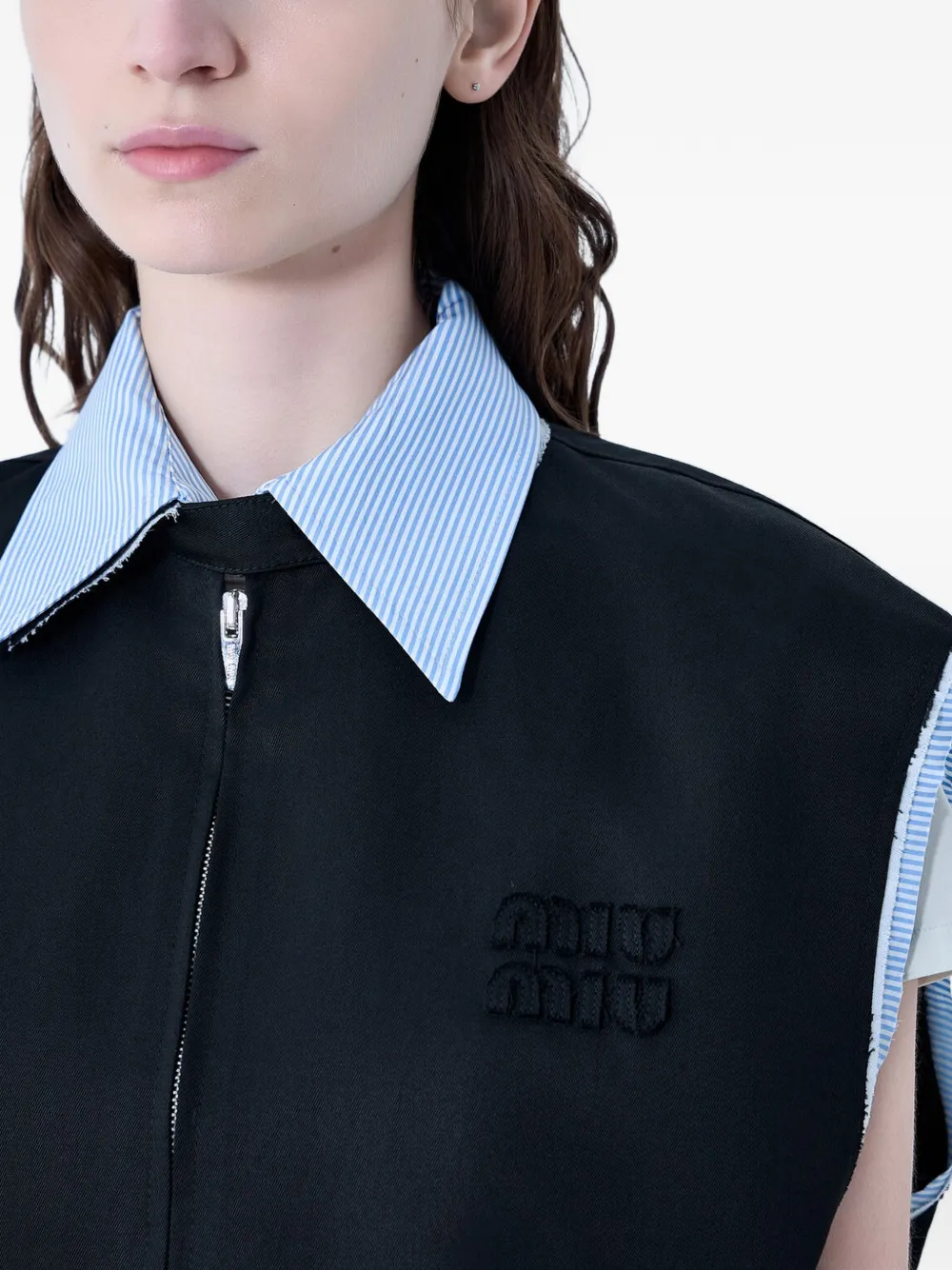 Miu Elastische spencer Zwart