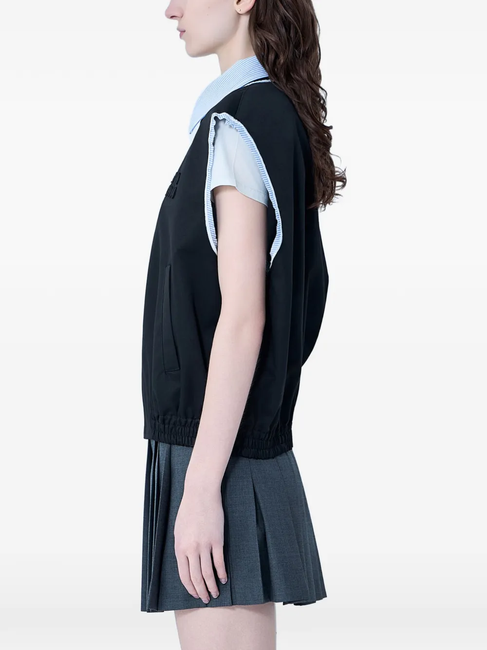 Miu Elastische spencer Zwart