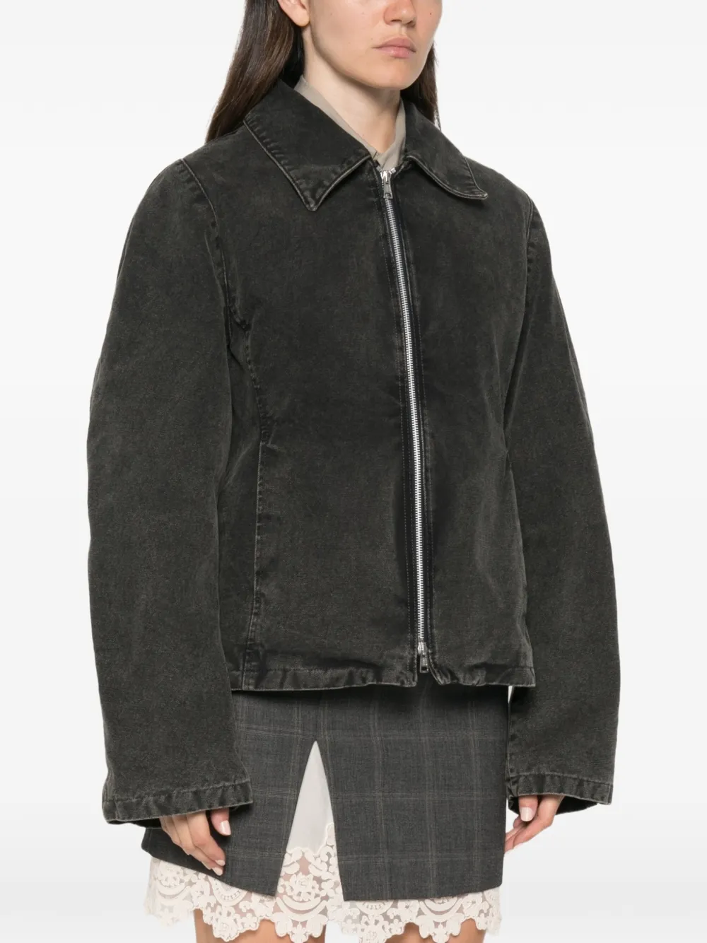 OUR LEGACY Cinched Denim Jacket in Black, view 3