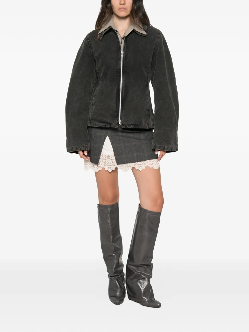 OUR LEGACY Cinched Denim Jacket in Black, view 2