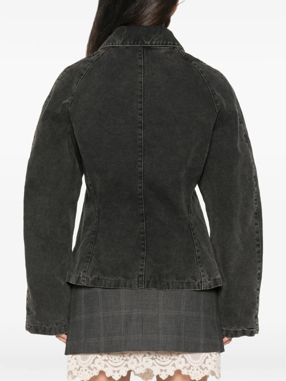 OUR LEGACY Cinched Denim Jacket in Black, view 4
