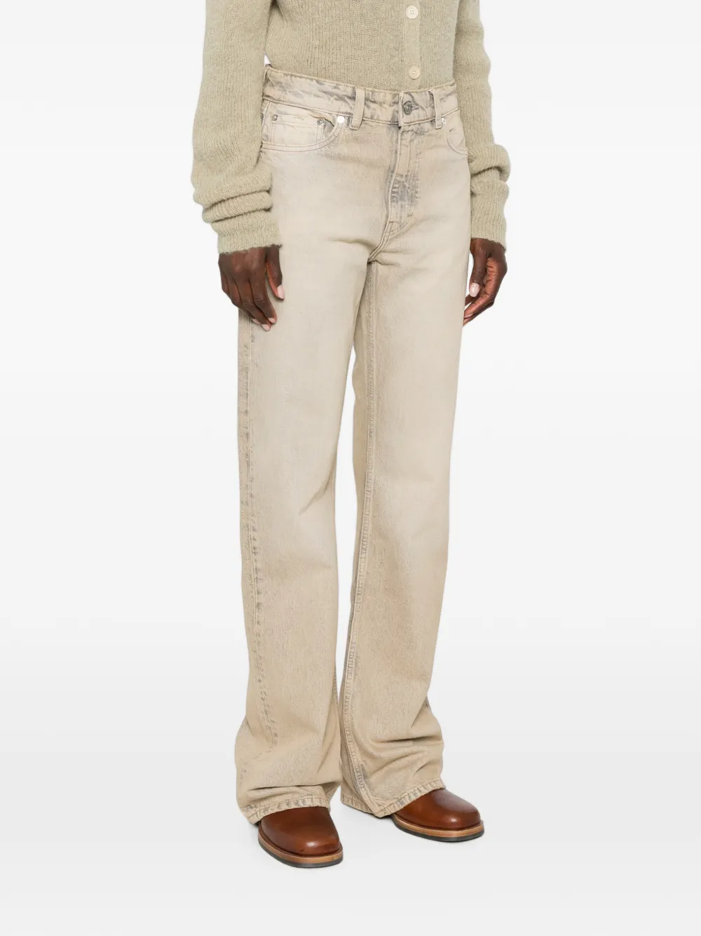 OUR LEGACY Straight jeans met vervaagd effect Beige