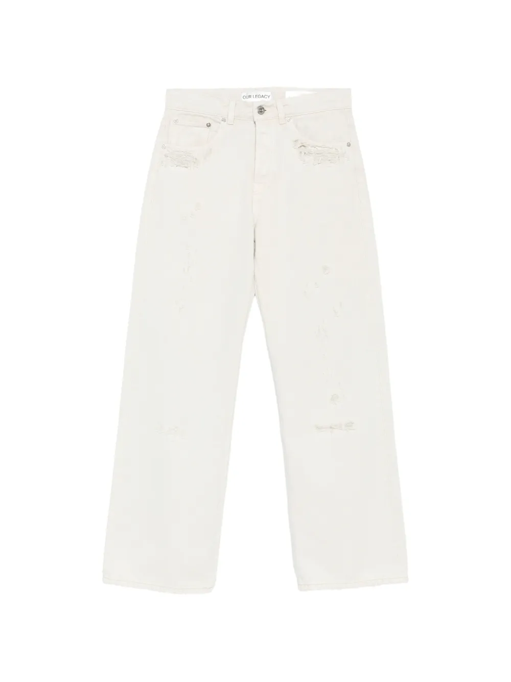 OUR LEGACY Ruimvallende straight jeans Beige
