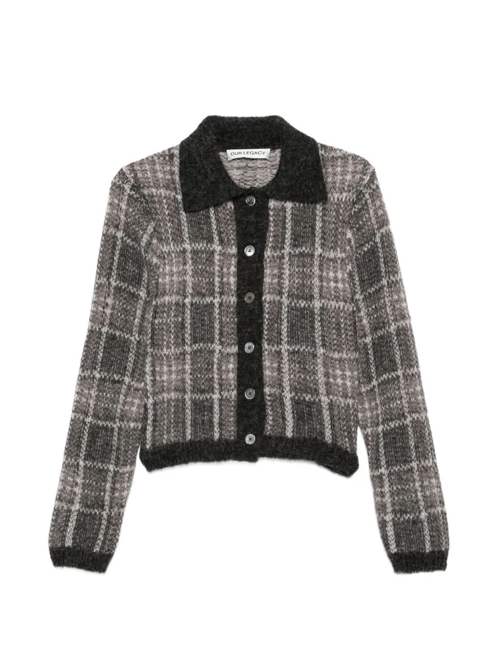 OUR LEGACY Mazzy check-pattern cardigan - Grigio