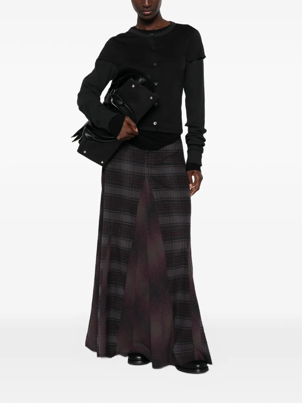 OUR LEGACY Rebel geruite maxi-rok Paars