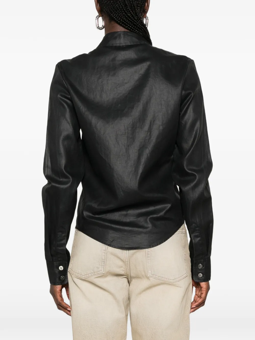 OUR LEGACY Slim-fit blouse met rits Beige