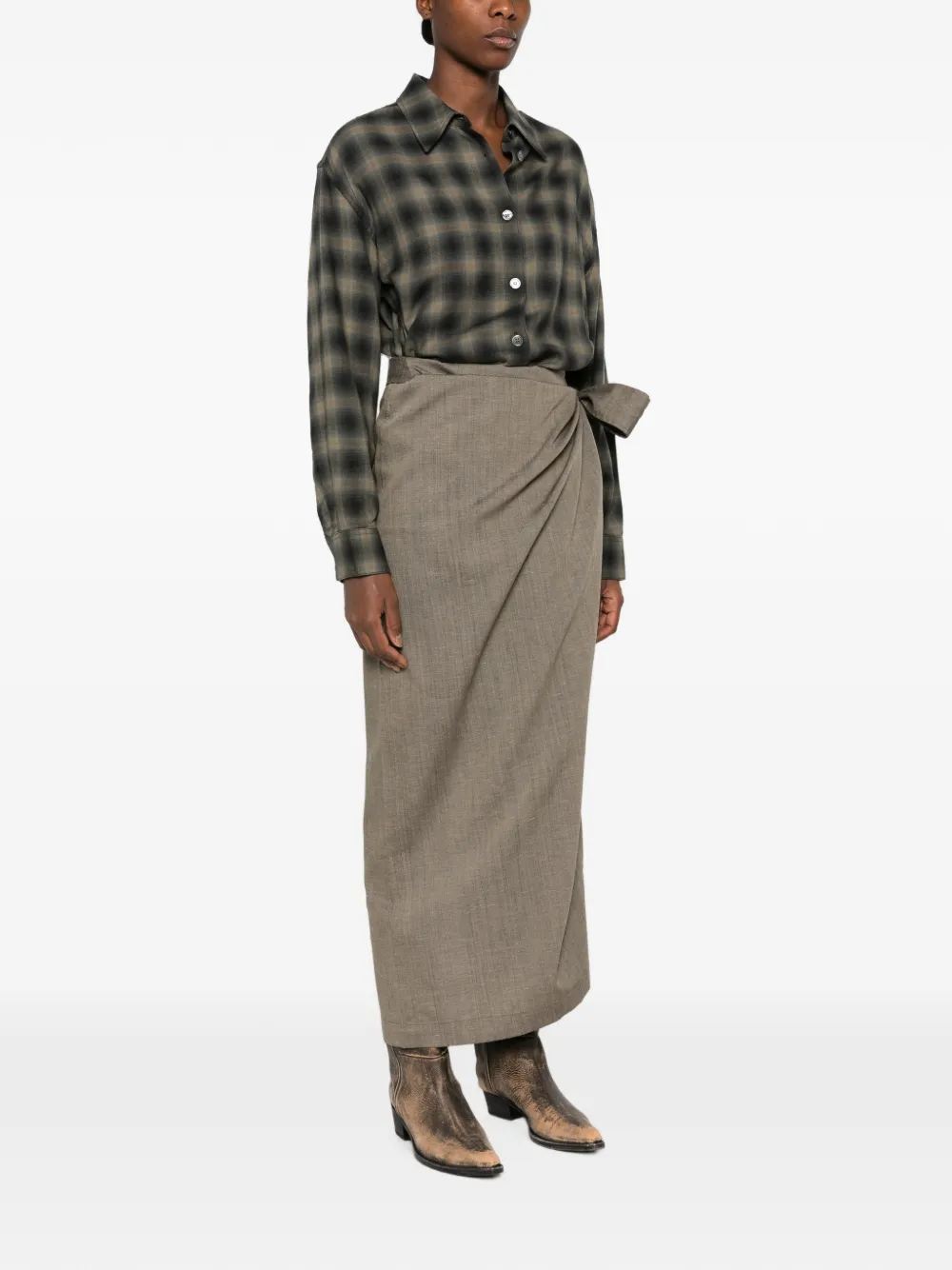 OUR LEGACY Twisted maxi dress Beige