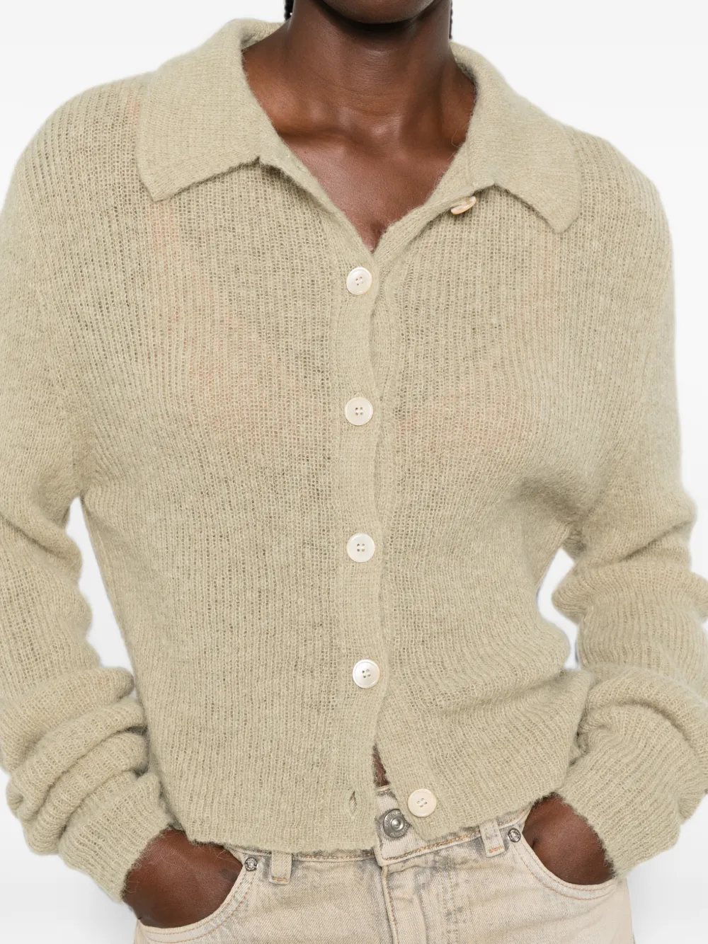 OUR LEGACY Mazzy vest met polokraag Groen