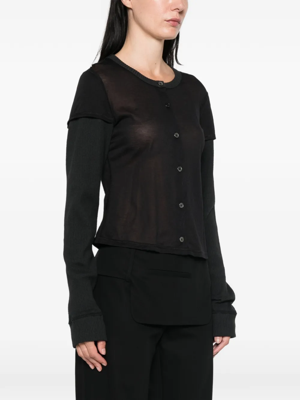 OUR LEGACY Heat vest met gebreide mouwen Zwart