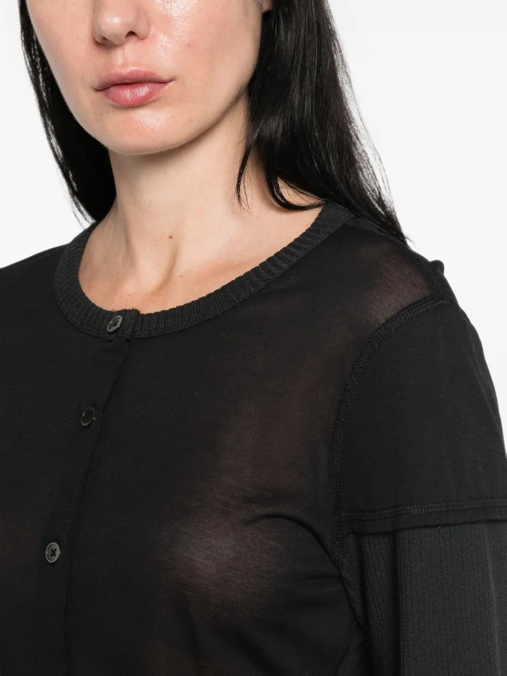 OUR LEGACY Heat vest met gebreide mouwen Zwart