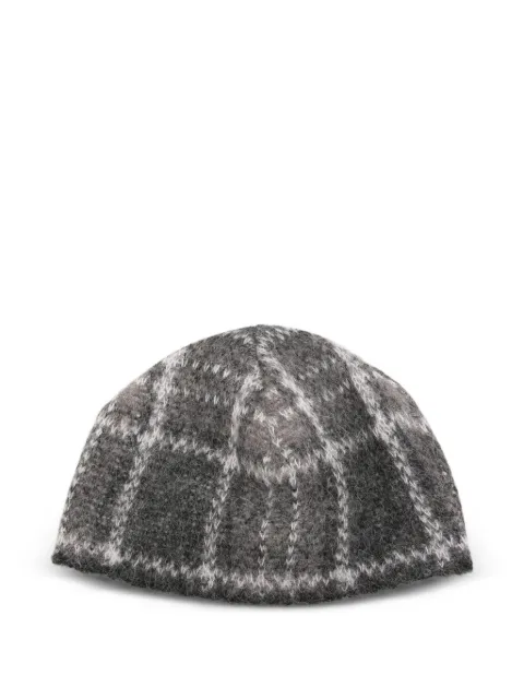 OUR LEGACY check-pattern beanie hat