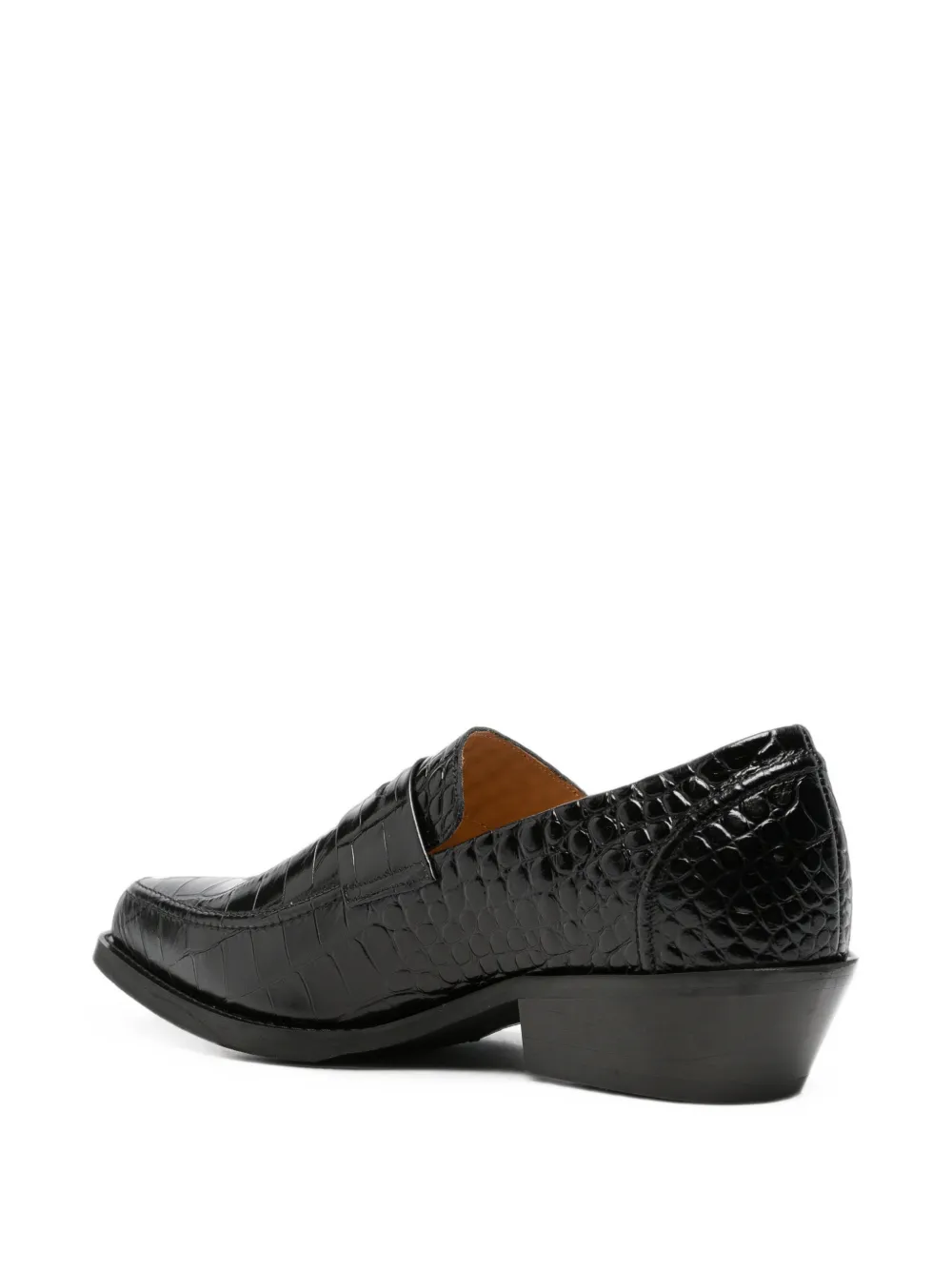 OUR LEGACY Cypher croc-effect leather loafers Zwart