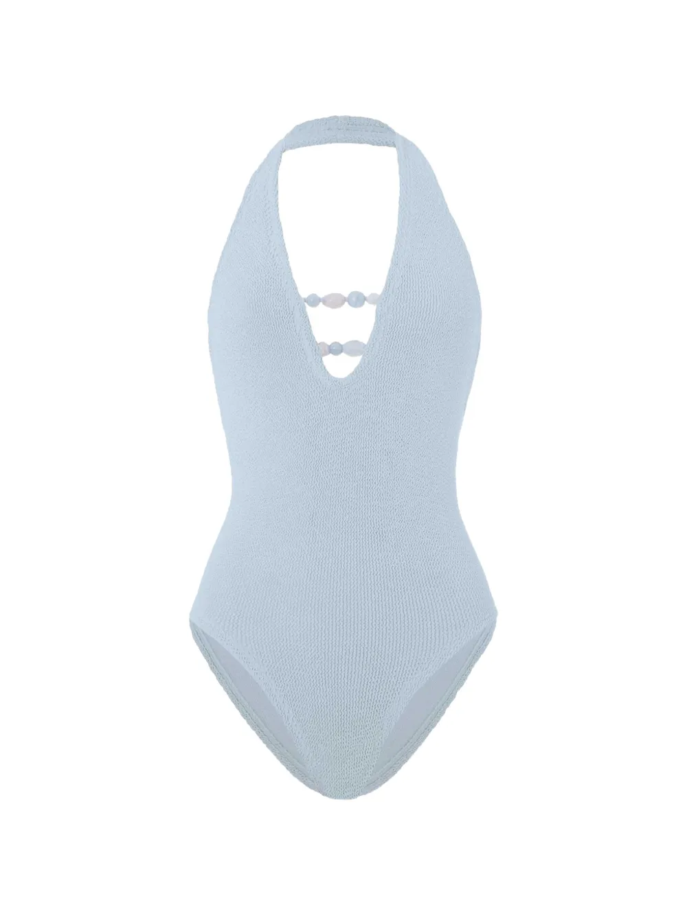 Hunza G Costume da bagno Adriana con perline - Blu