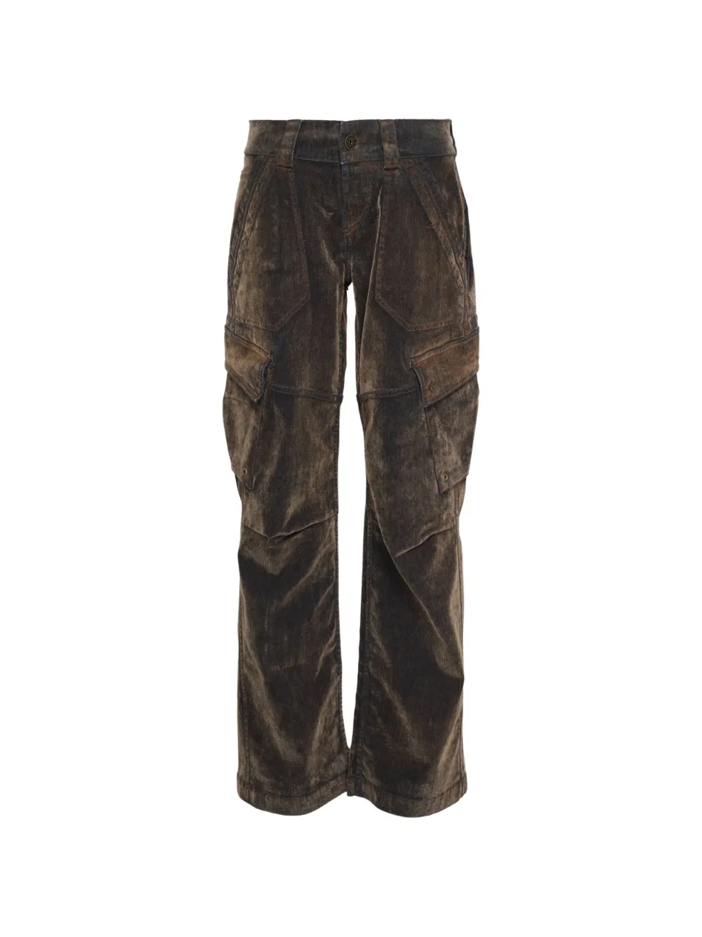 Vaquera flocked-effect straight-leg jeans - Marrone
