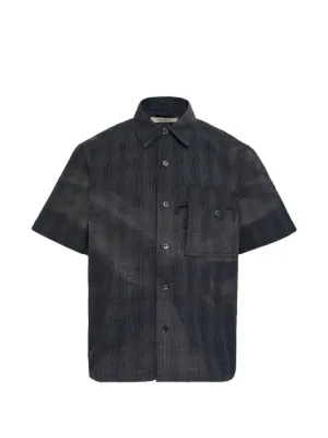 JiyongKim Checked sun-bleached Shirt | Grey | FARFETCH JO