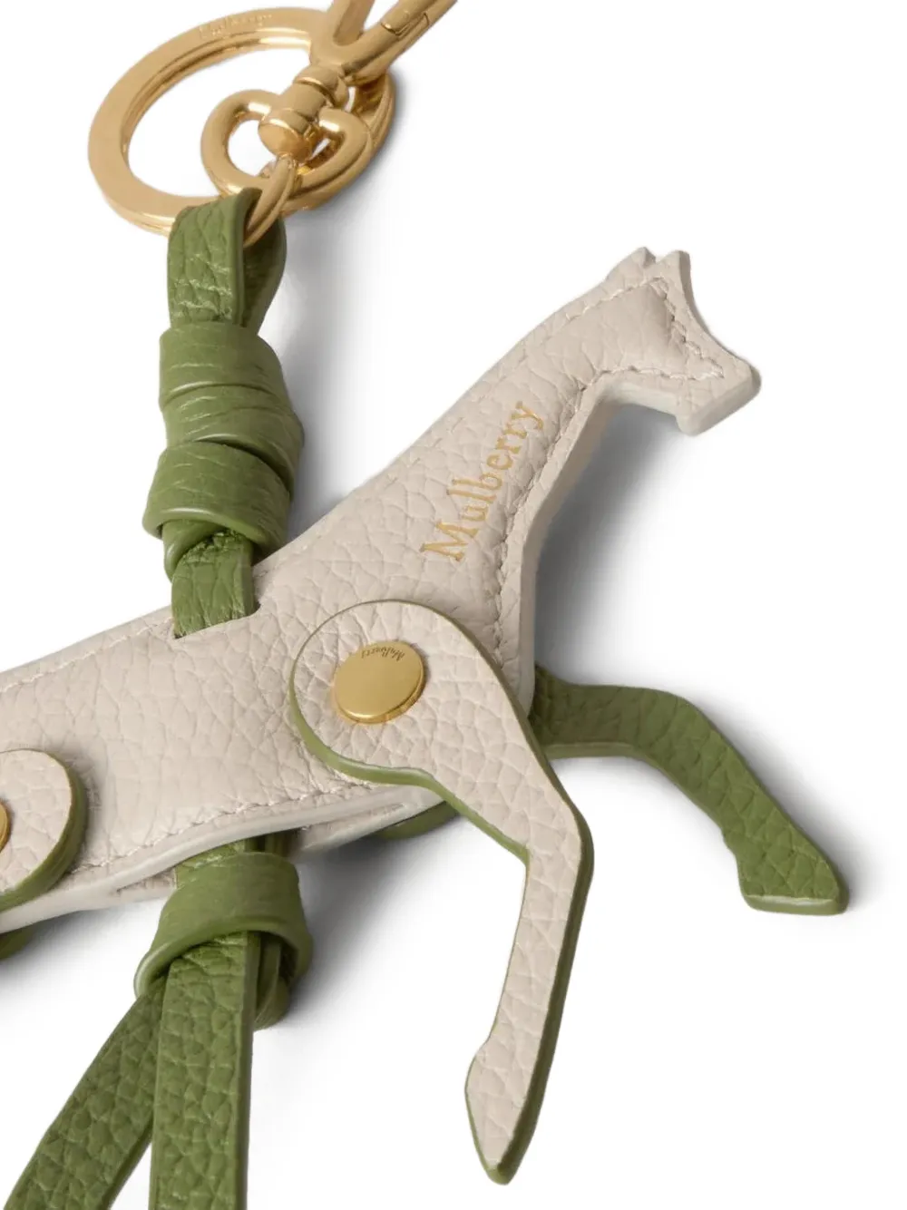 Mulberry Sleutelhanger met paardenpatroon Beige