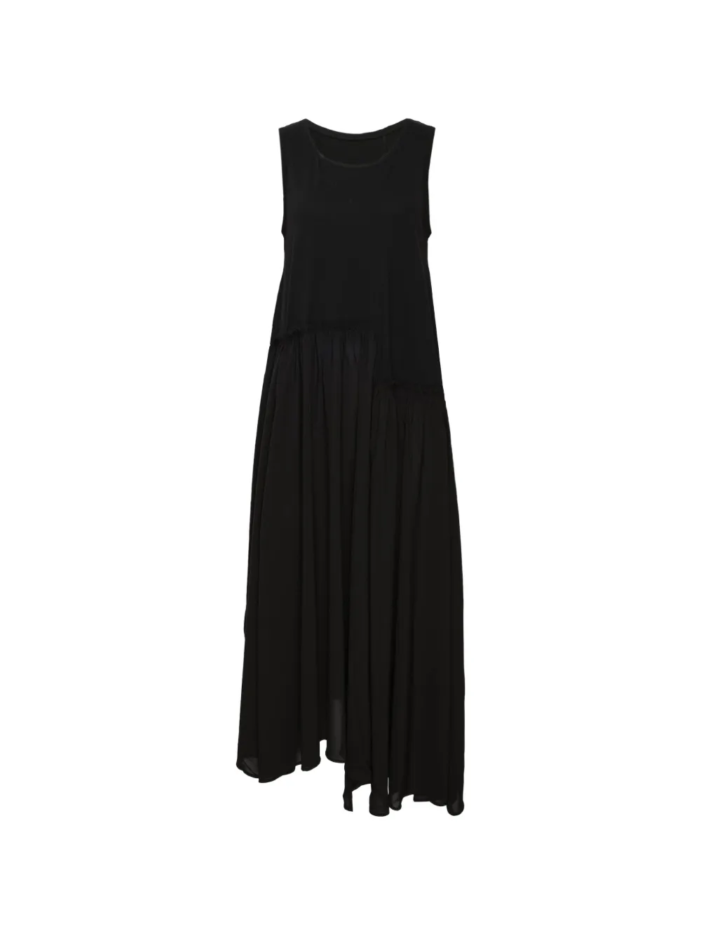 Y's Sleeveless Asymmetric Dress In Black