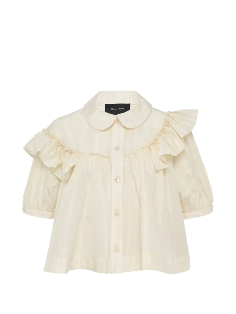 Simone Rocha sheer ballet peplum top - Toni neutri