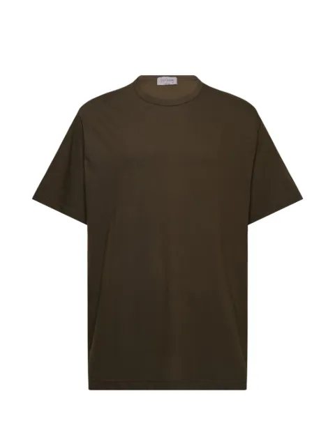 Yohji Yamamoto playera manga corta con cuello redondo