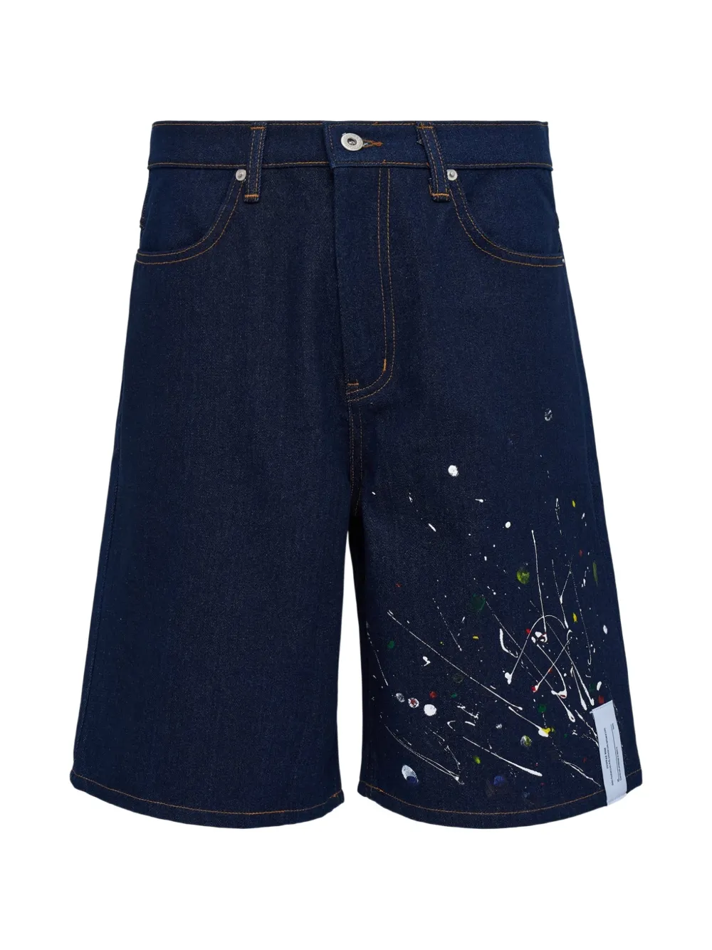 Juntae Kim Painted Denim Shorts In Blue