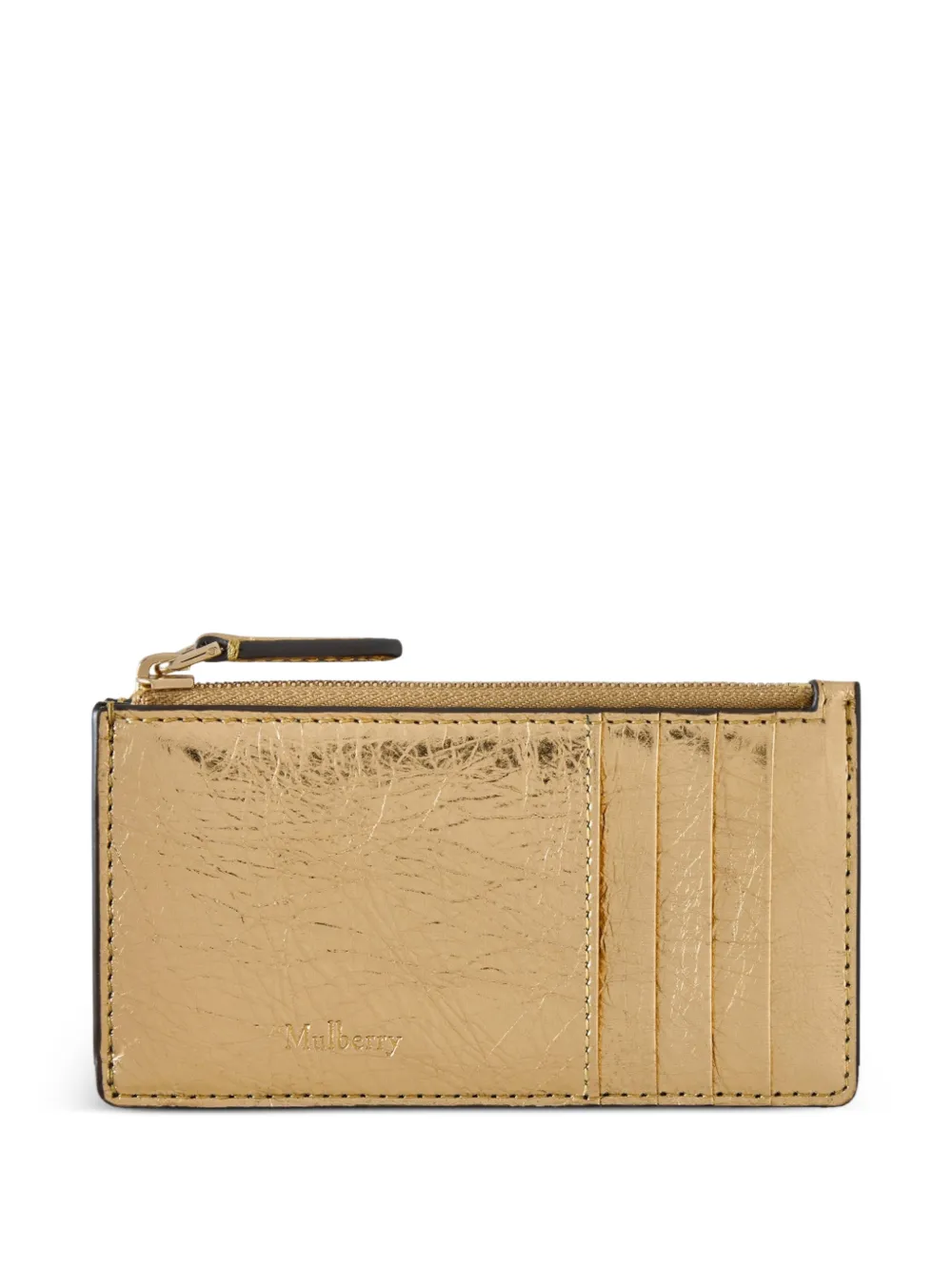 Mulberry Portacarte continental con zip - Oro