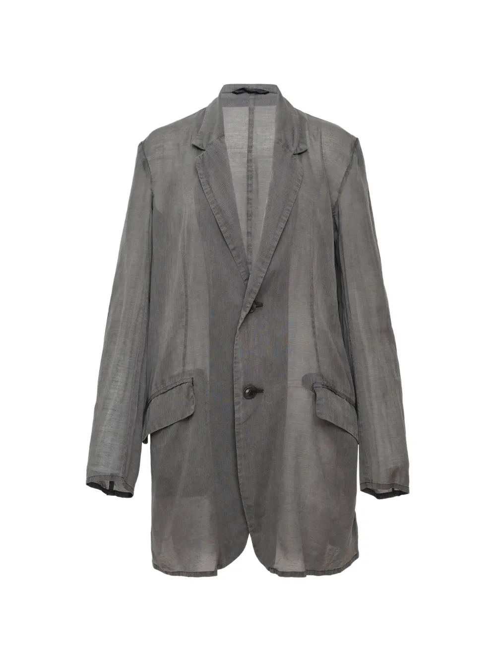 Y's single-breasted tailored linen blazer - Grigio