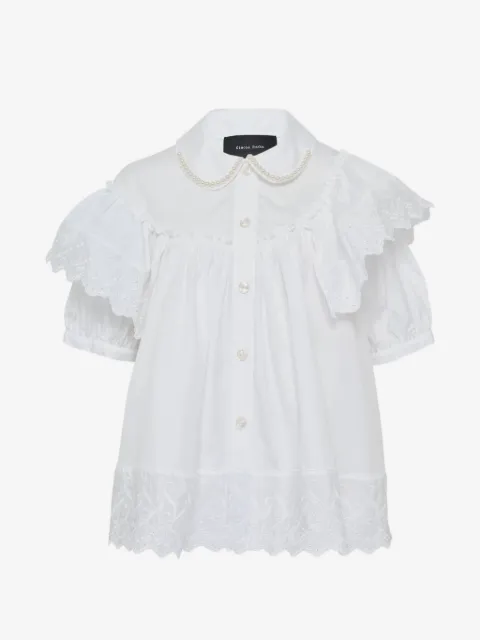 Simone Rocha Cropped blouse met pofmouwen en ruches