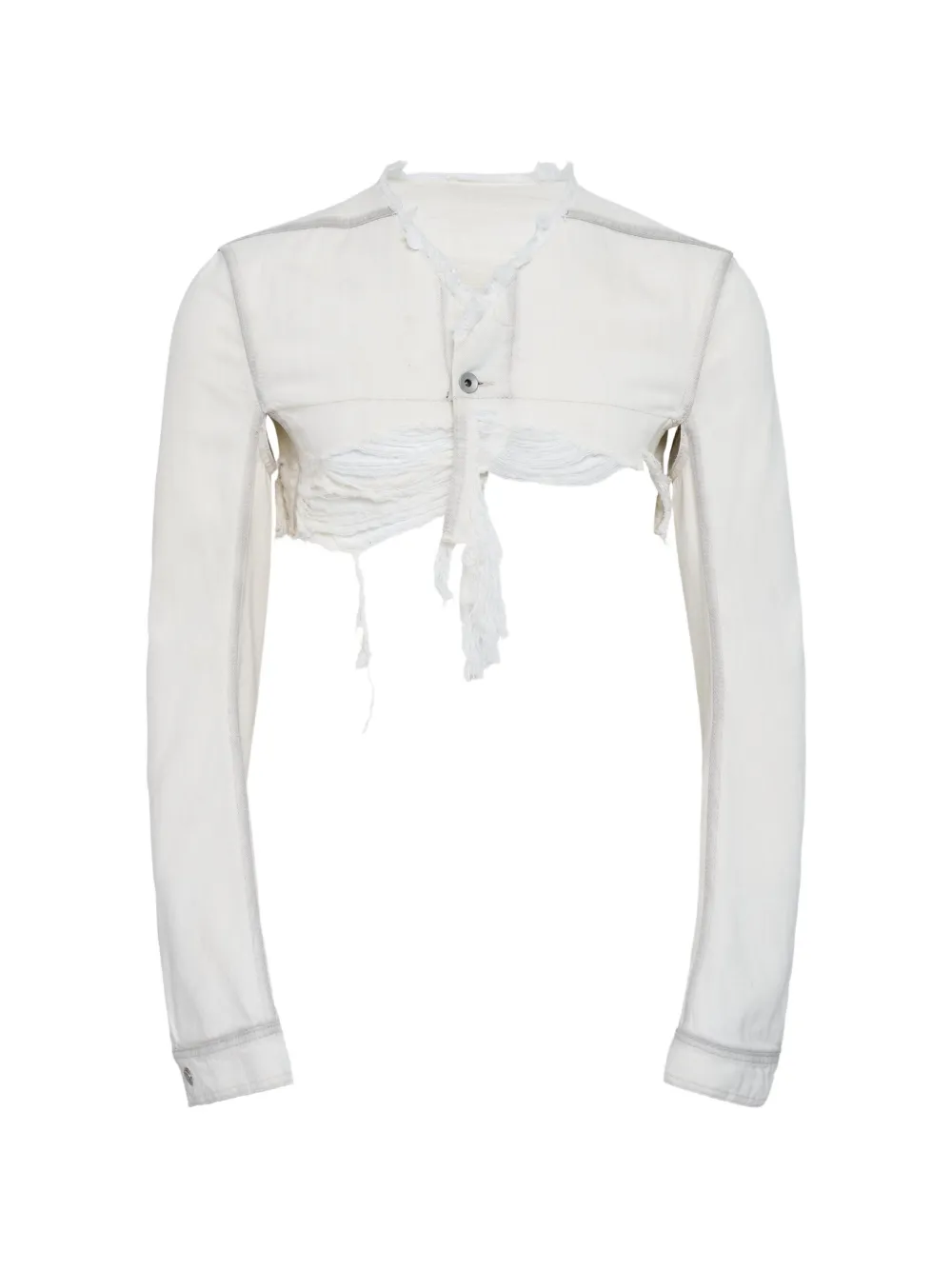 Rick Owens Temple Microworker distressed-effect jacket - Bianco