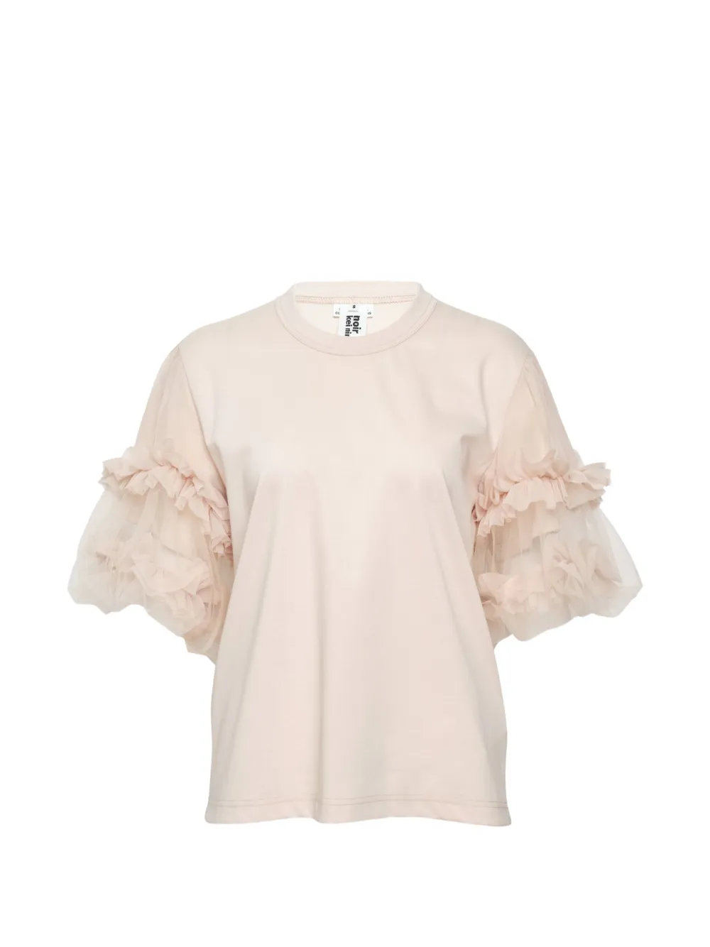 Noir Kei Ninomiya ruffled-sleeve cotton top - Toni neutri