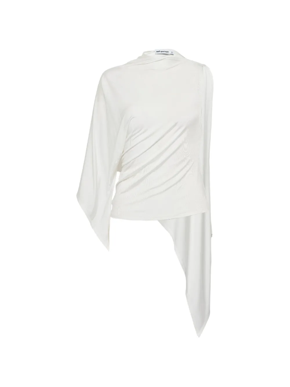 Self-Portrait draped relaxed-fit top - Bianco
