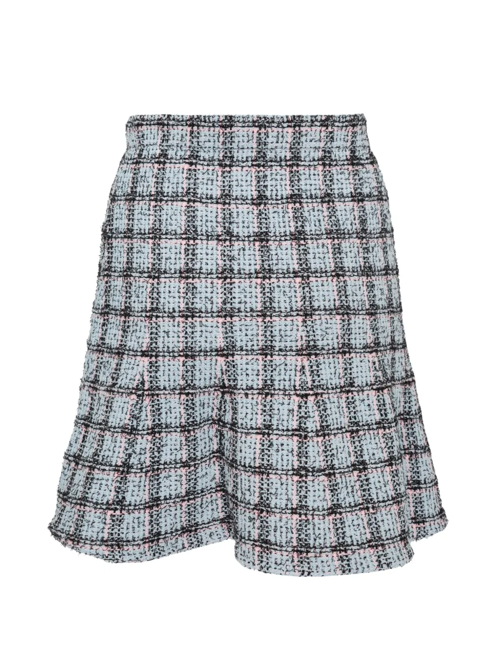 Self-Portrait Gebreide geruite mini-rok Blauw