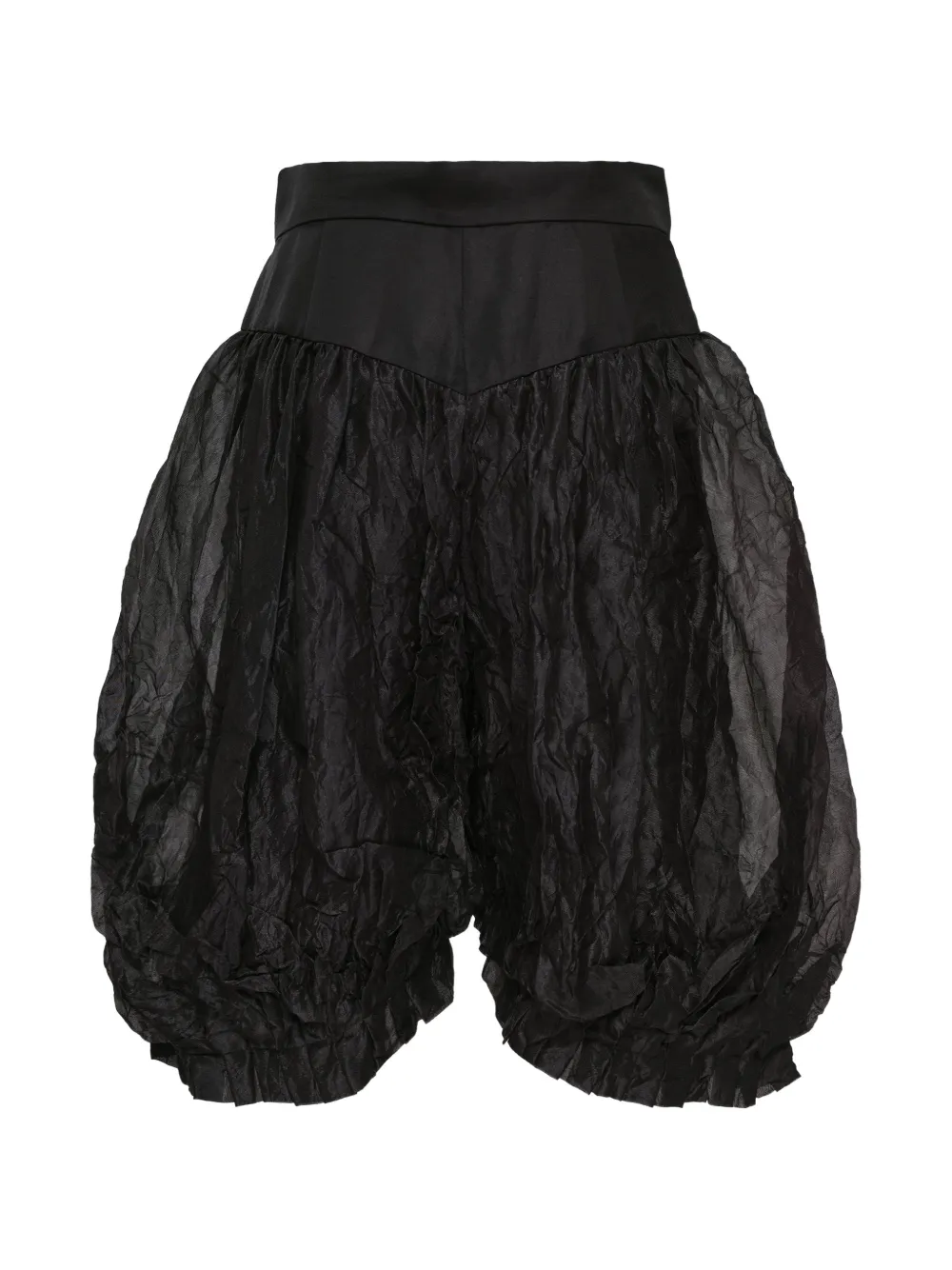 Renli Su Elysia ballonvormige cropped linnen broek Zwart