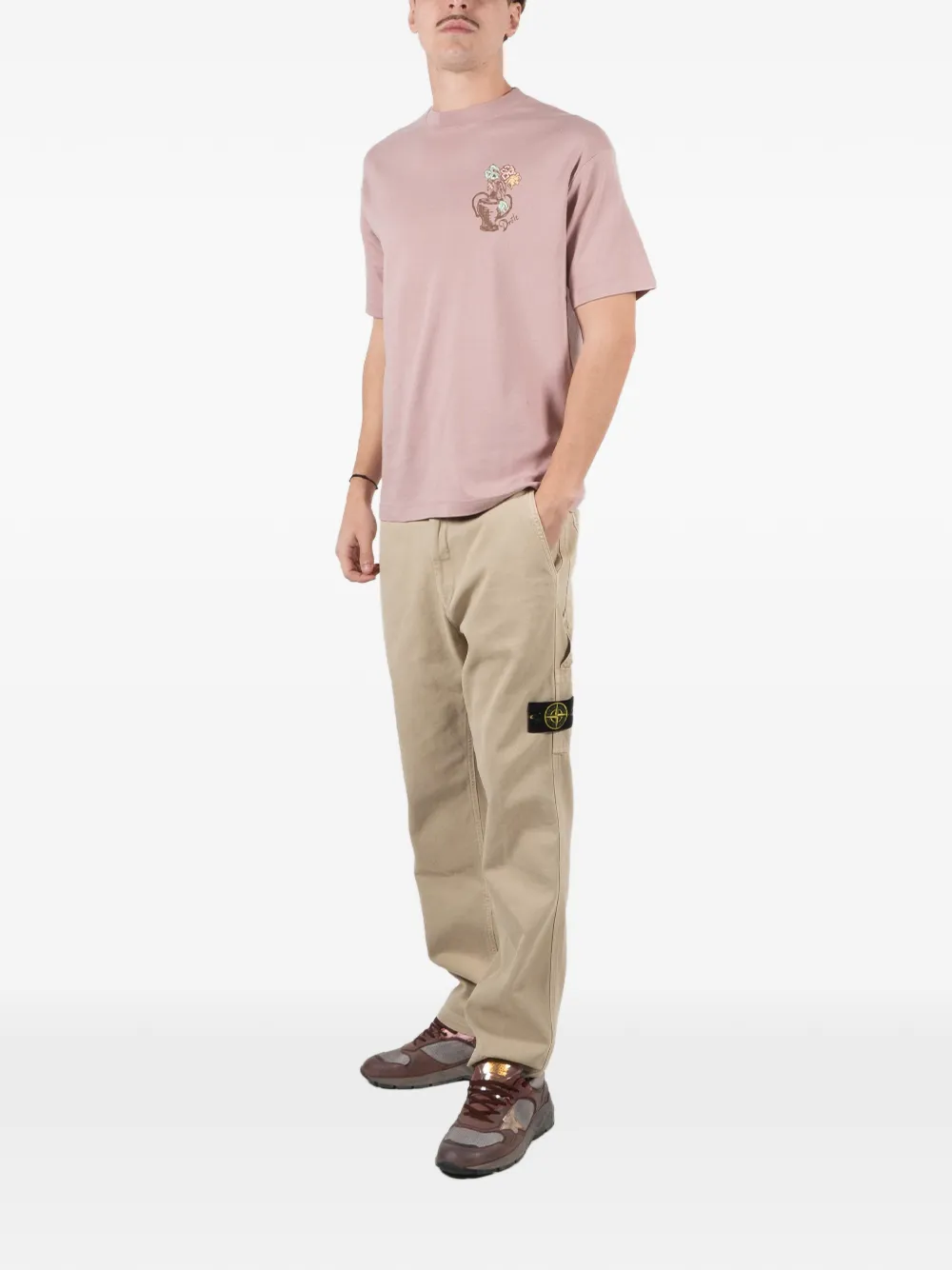 Drôle De Monsieur T-shirt met bloemenprint Roze